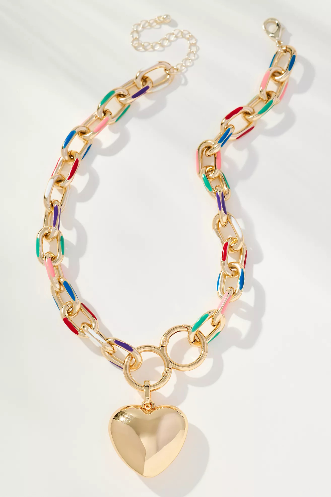 Multicolor Link Heart Pendant Necklace | Anthropologie (US)