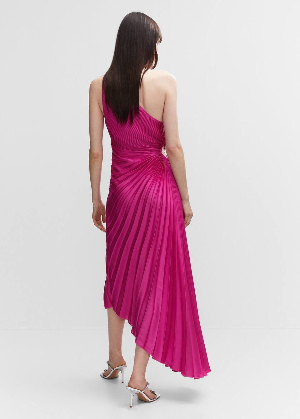 Asymmetrical pleated dress | MANGO (US)
