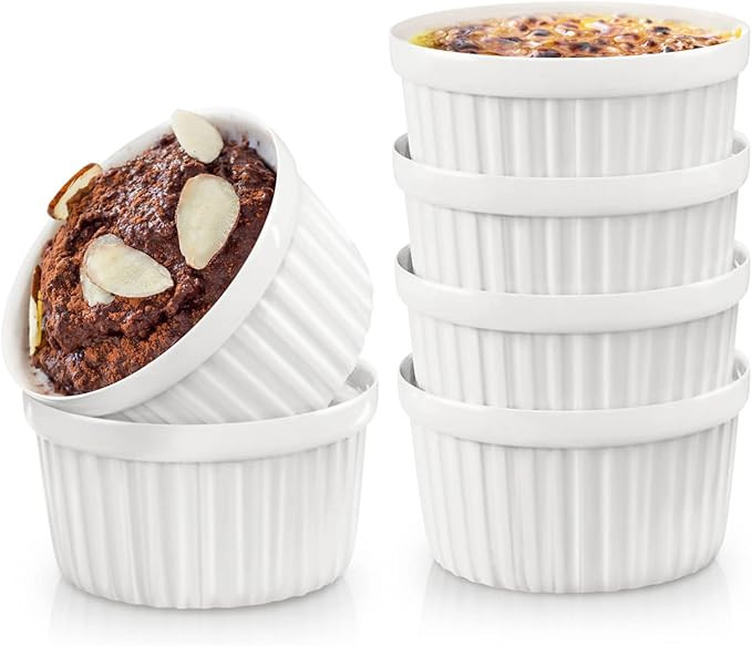 4Oz Ramekins Bowls, Uten Creme Brulee Baking Souffle Ramekins Bowls, Porcelain Oven Safe Pudding ... | Amazon (US)