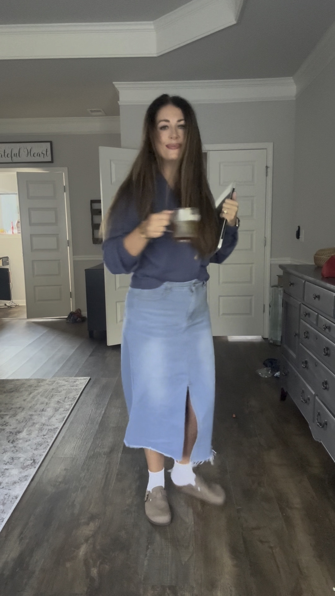 The perfect fall outfit 🍁 #denimskirt #denimmaxi

#LTKOver40 #LTKSeasonal