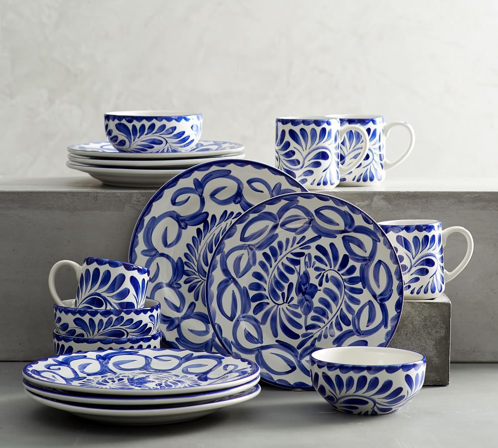 Puebla Porcelain 16-Piece Dinnerware Set | Pottery Barn (US)