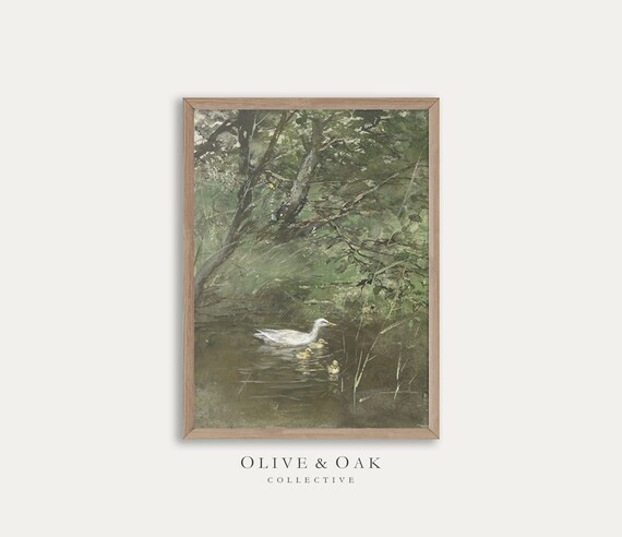 Spring Landscape Painting / Vintage Print / Farmhouse | Etsy | Etsy (US)