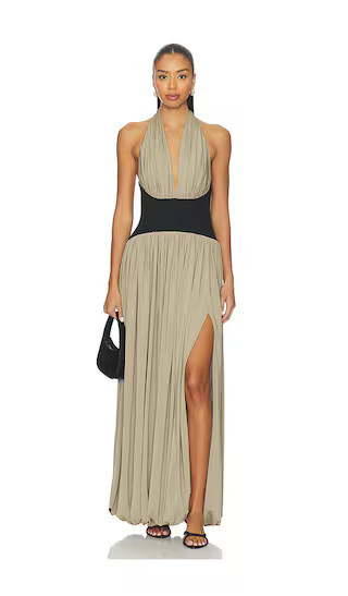 L'Academie Reba Midi Dress in Beige. - size M | Revolve Clothing (Global)