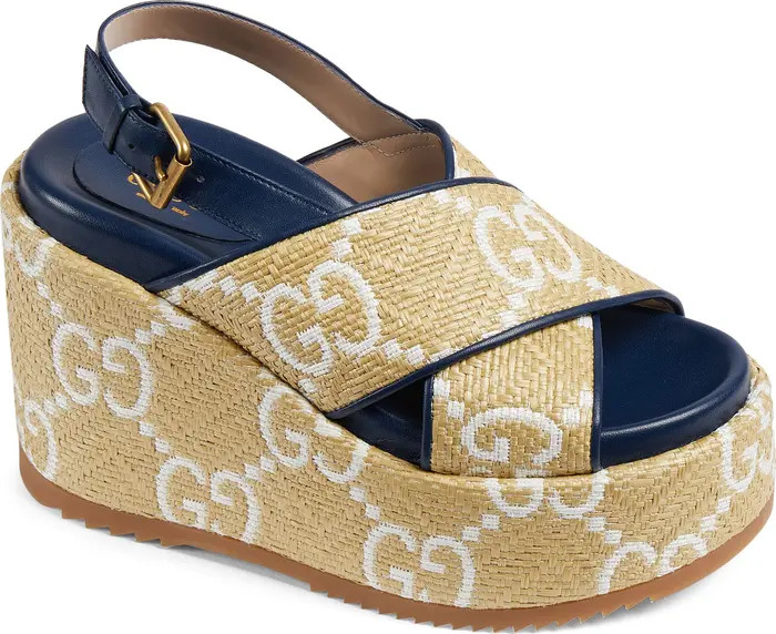 Gucci Angelina GG Logo Platform Wedge Sandal | Nordstrom | Nordstrom