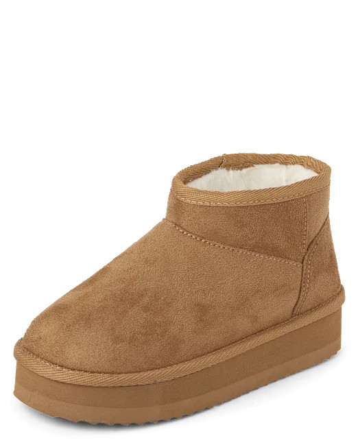 Girls Low Platform Teddy Boots - TAN | The Children's Place | The Children's Place