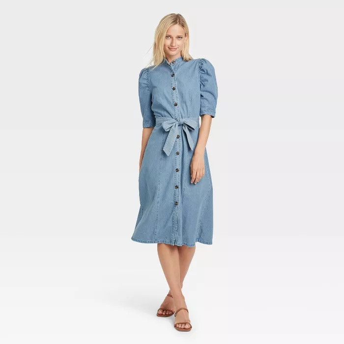 Women's Puff Elbow Sleeve Shirtdress - Who What Wear™ | Target