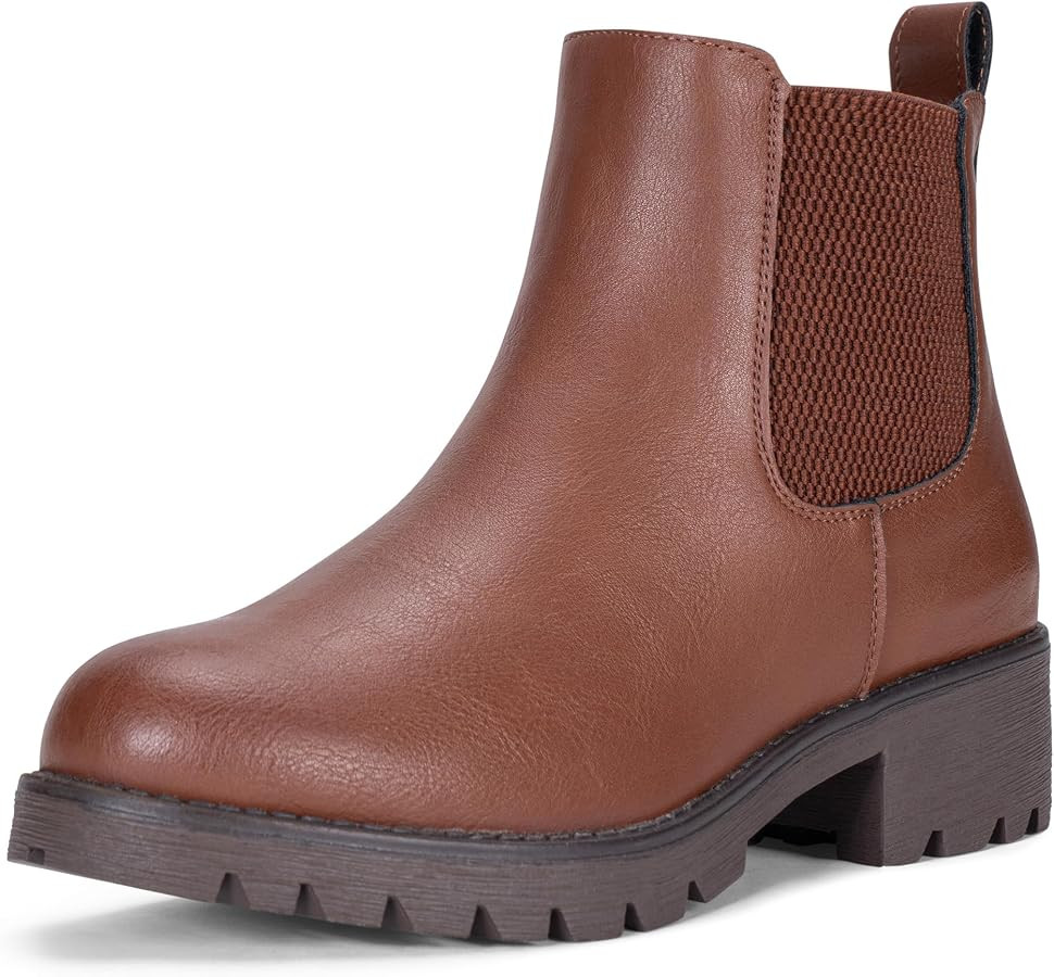 Vepose Women's Chelsea Ankle Boots Pull-On Low Heel Booties 9607 | Amazon (US)