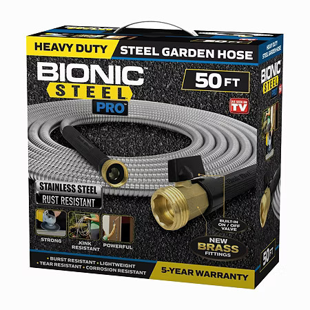 Bionic Steel Pro Heavy Duty Stainless Steel Garden Hose, One Size, Silver | JCPenney