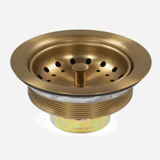 Fixed Post Kitchen Sink Strainer-Brushed with Gold Finish | The Home Depot