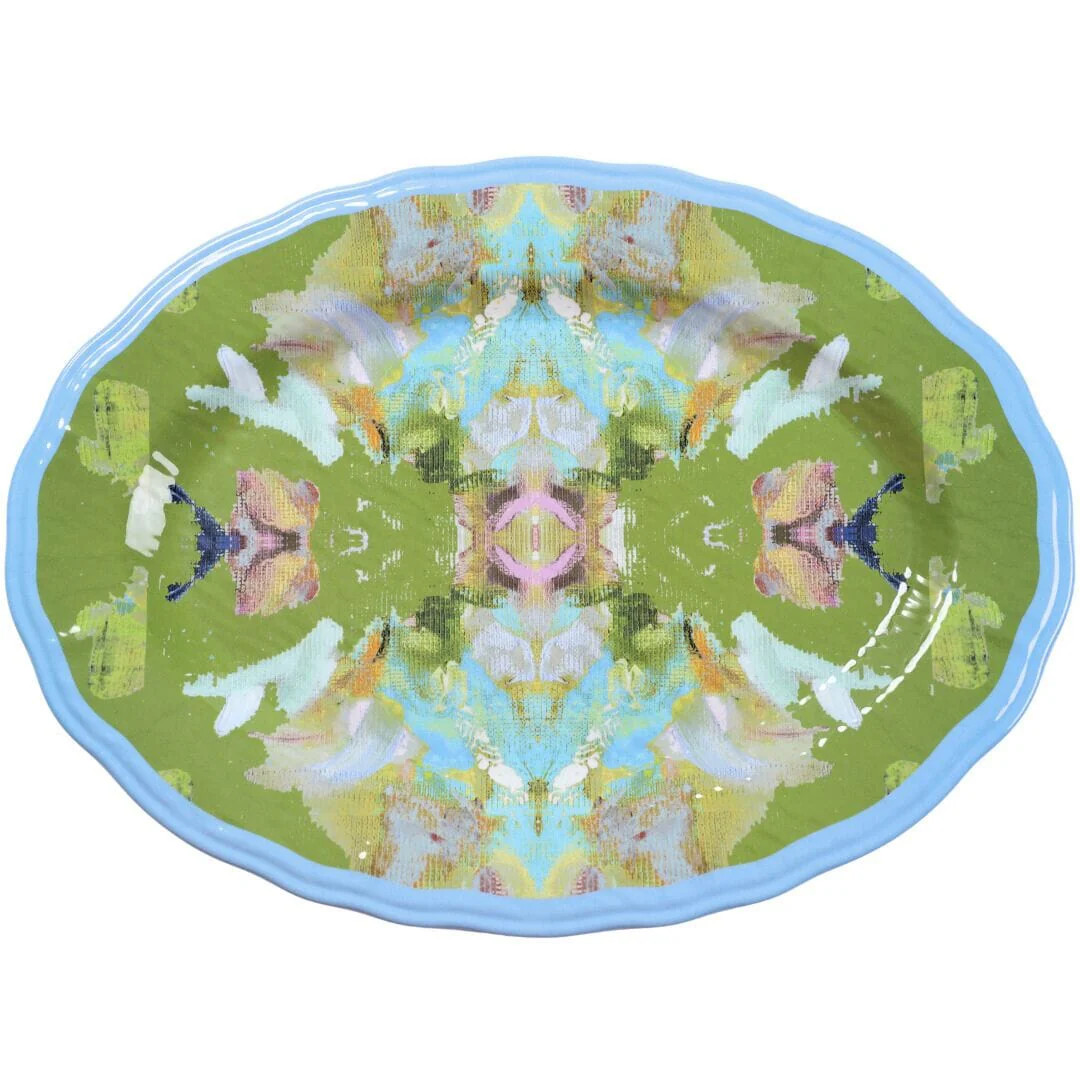 Stained Glass Green MelaminePlatter | Laura Park Designs