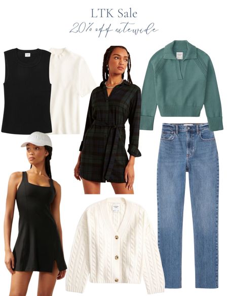 LTK sale, Abercrombie, athletic dress, sweaters, Abercrombie jeans, fall sweater, cream sweater, button down sweater, Abercrombie sale

#LTKSeasonal #LTKsalealert #LTKSale