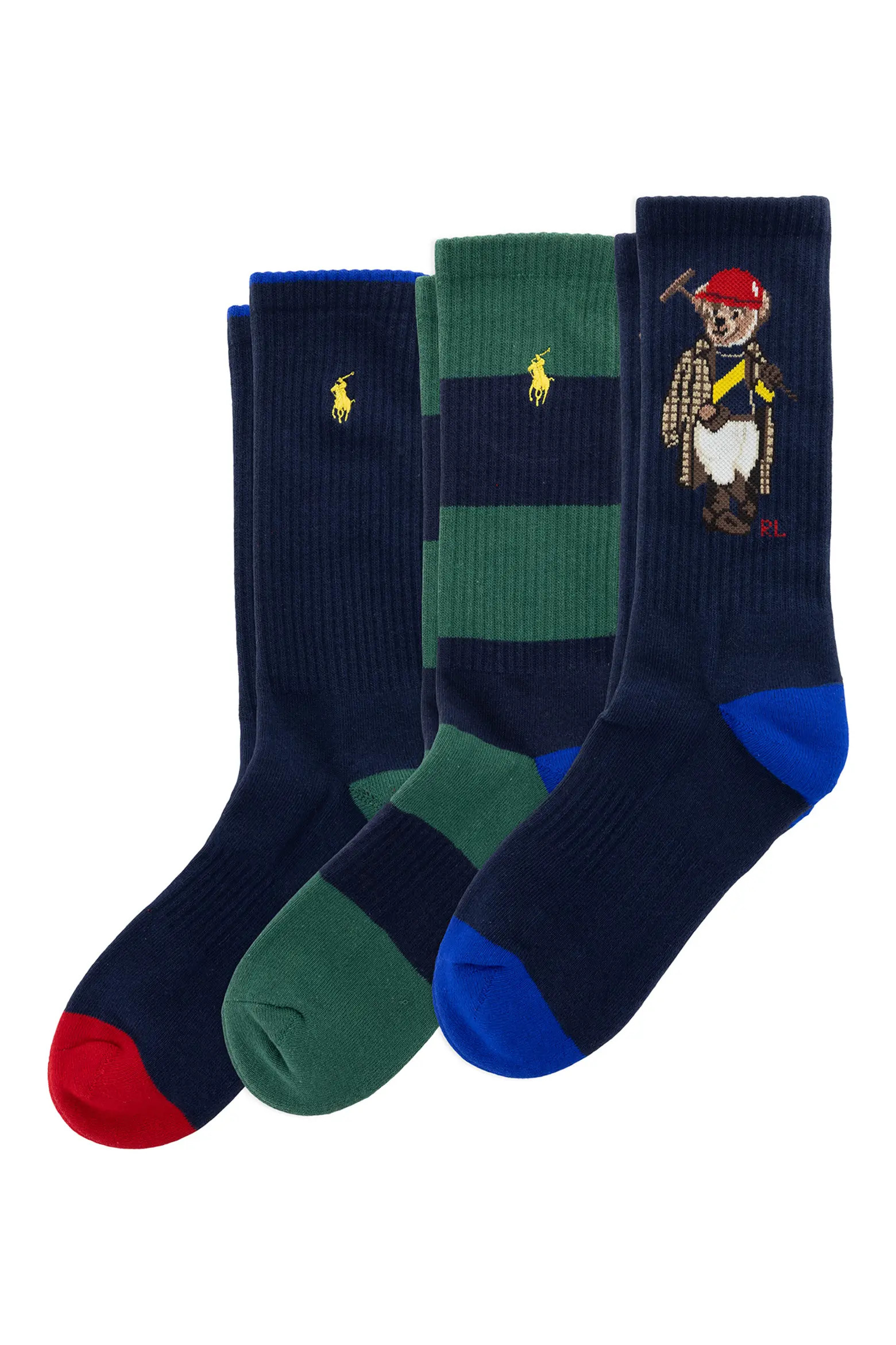 Assorted 3-Pack Polo Society Bear Crew Socks (Men) | Nordstrom | Nordstrom