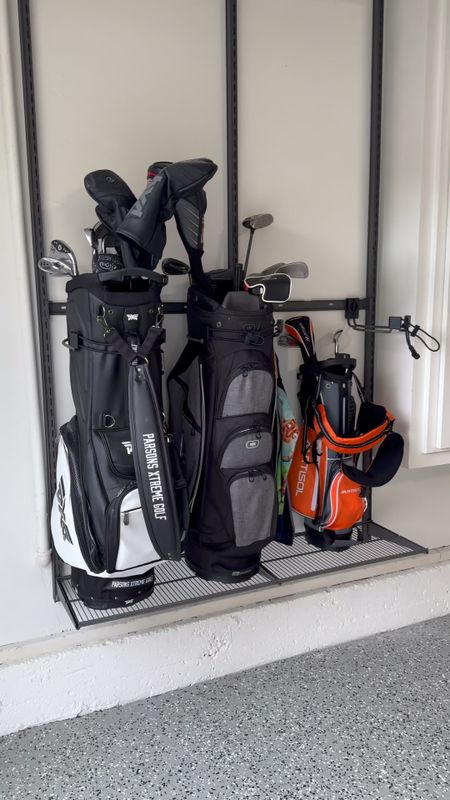 In honor of The Masters this weekend, I’m sharing a recent garage wall that I installed just for the golf bags! ⛳️ This is a part of the new Garage+ system by Elfa that is sold at the Container Store. It is currently on sale as well! Golf bags can be a pain just sitting on the floor so this system makes it convenient to grab and go, but also put away and keep the floor tidy. 🤍

#LTKhome #LTKsalealert #LTKVideo