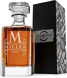 Amazing Items Personalized Whiskey Decanter - 9 Design Options - Customizable Crystal Liquor Deca... | Amazon (US)