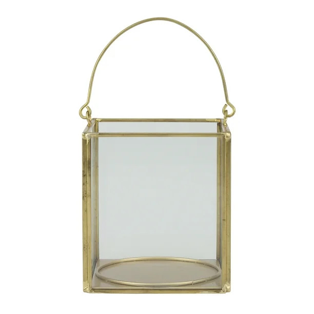 Better Homes & Gardens Decorative Small Gold Metal Lantern, Candle Holder - Walmart.com | Walmart (US)