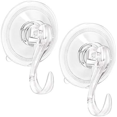 Suction Cup Hooks, VIS'V Small Clear Removable Heavy Duty Suction Hooks Strong Window Glass Door Suc | Amazon (US)