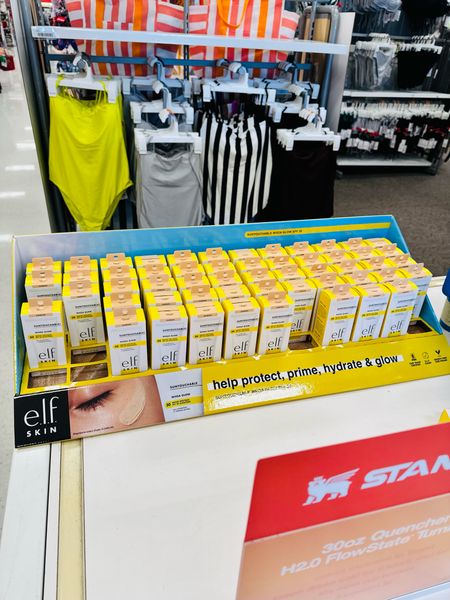 New $5 elf cosmetics mini size suntouchable whoa glow sunscreen SPF 30 that’s so easy to travel with this summer!! 
New swimsuits and totes to pack for summer vacation! 

#LTKBeauty #LTKxelfCosmetics #LTKTravel