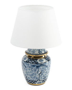 18in Chinoiserie Ceramic Table Lamp | Bedroom | Marshalls | Marshalls