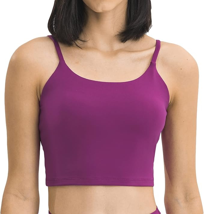 Lemedy Women Padded Sports Bra Fitness Workout Running Shirts Yoga Tank Top | Amazon (US)