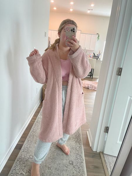 The softest robe! Barefoot dreams dupe and it has matching slippers that are awesome for the girls who work from home. 💗 pick up for a gift or for you!! Or both 😉

Pink robe, barefoot dreams dupe, mom gift guide, mom gift, baby pink robe, soft pink robe, cheetah slippers, gray cheetah rug, cheetah rug, work from home outfit,
Lounge sets, sams clubs robe, sams club find

#LTKSeasonal #LTKHoliday #LTKGiftGuide