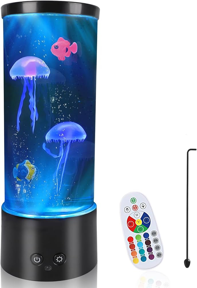 Jellyfish Lamp Jelly Fish Light Lamp with USB & Battery Powered Option Jellyfish Tank Table Lamp ... | Amazon (US)