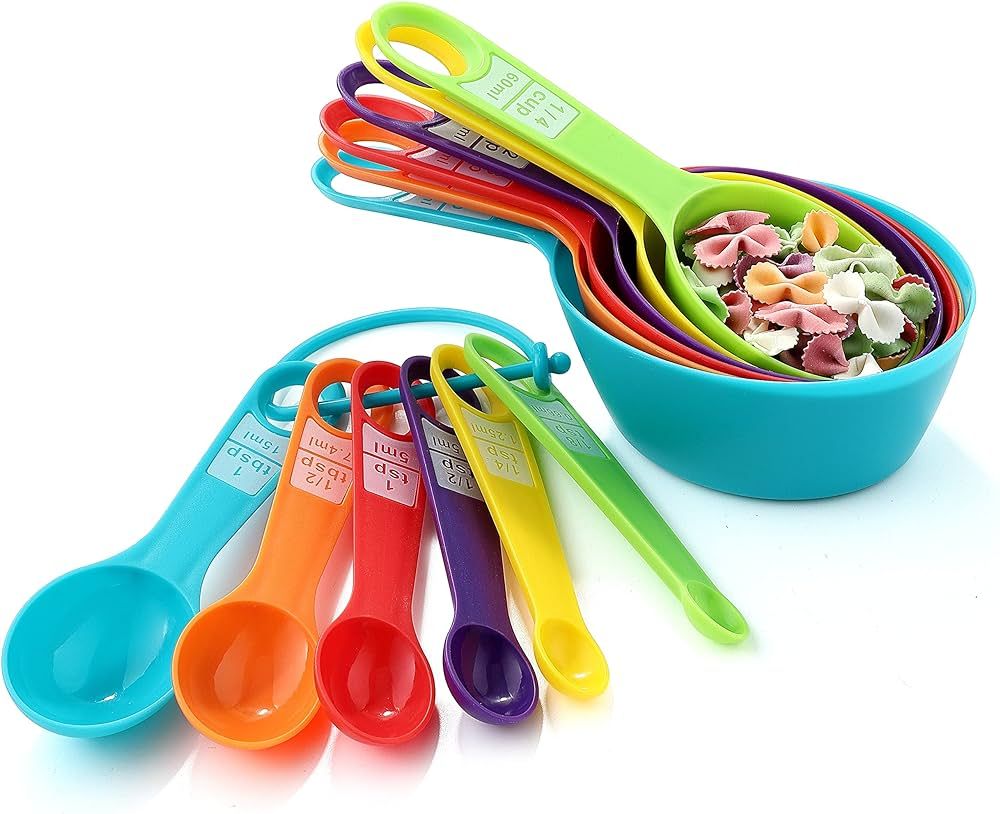 12PCS Measuring Cups, Little Cook Colorful Measuring Cups and Spoons Set, Stackable Measuring Spo... | Amazon (US)