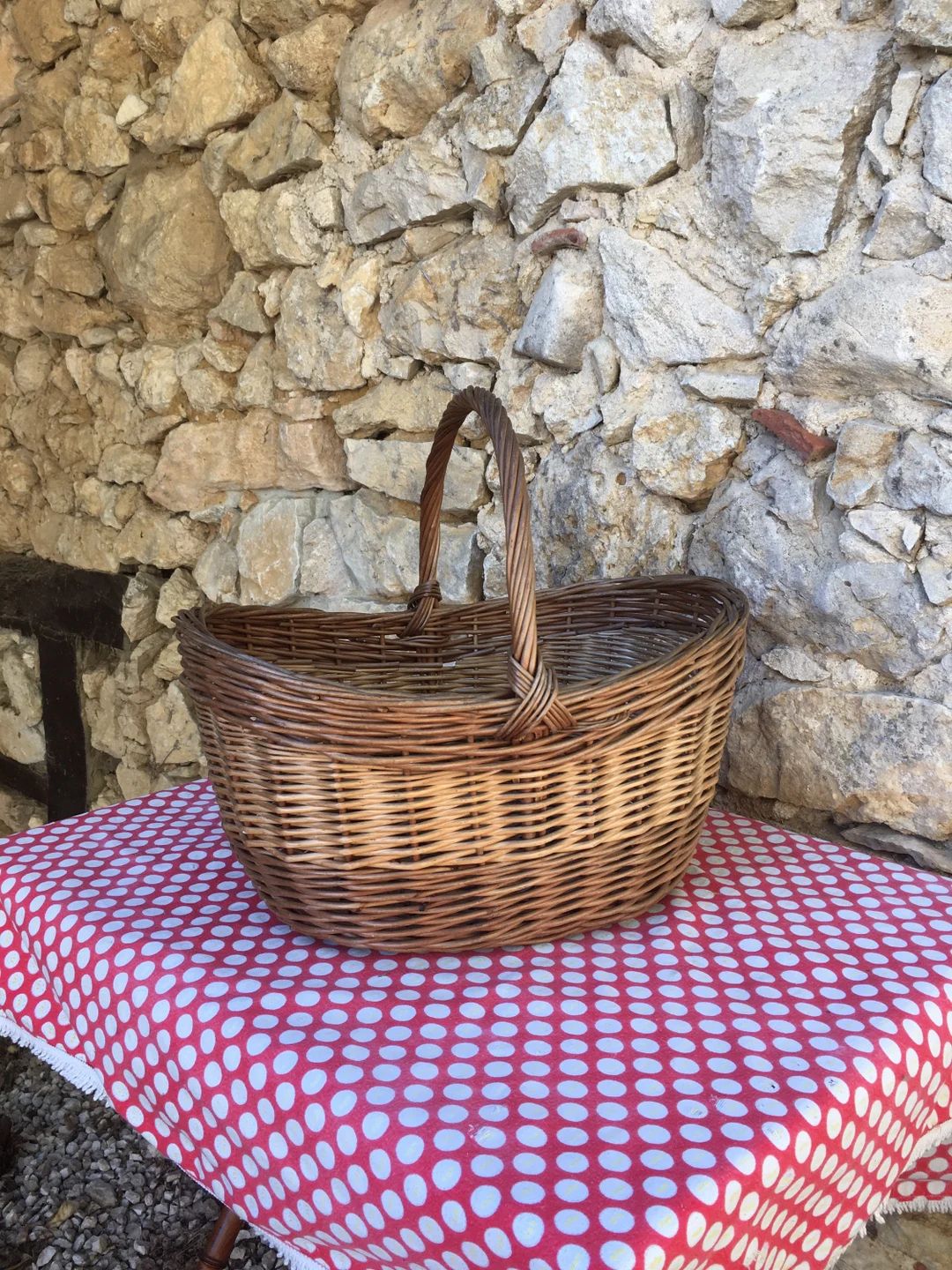 French Vintage wicker market basket | Etsy (US)