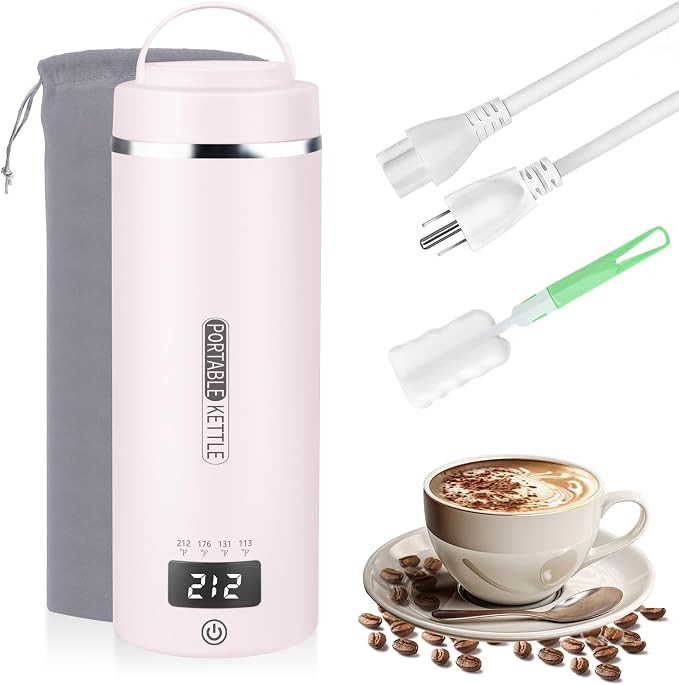 Travel Electric Kettle 16oz/450ml Portable Small Water Boiler with 4 Temperature Settings, Plug i... | Amazon (US)
