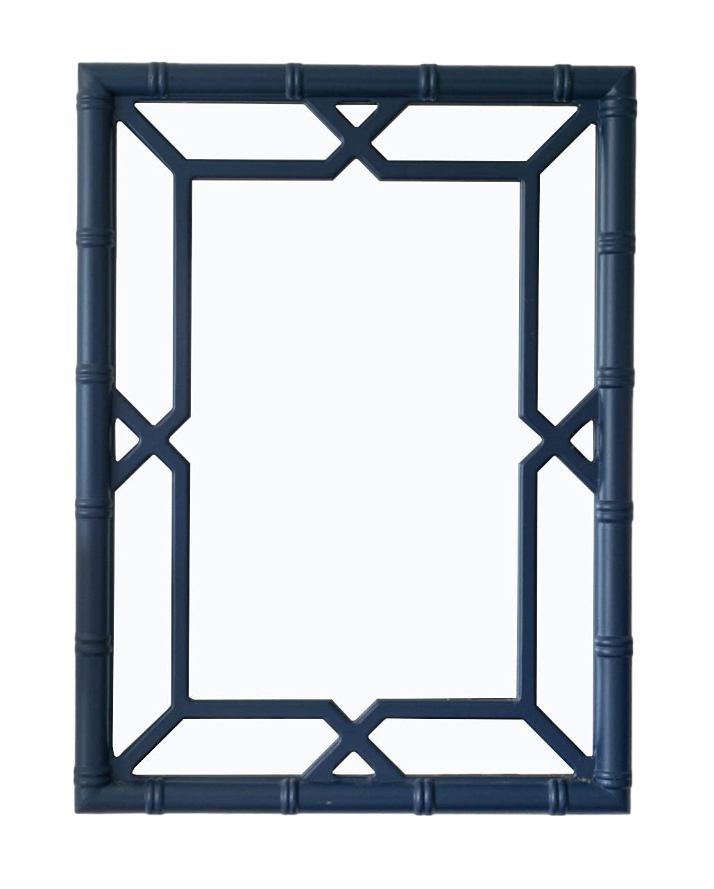 Bamboo-Look Solid Wood Window Pane Mirror 23" X 31" - Blue | Amazon (US)