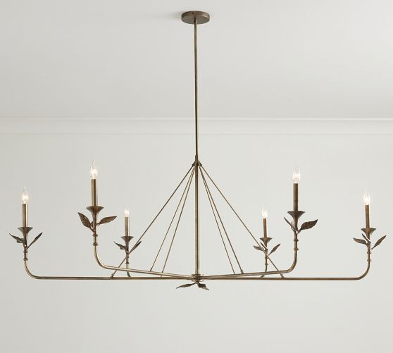 Botanical Forged Iron Chandelier | Pottery Barn (US)