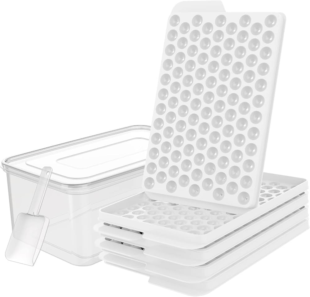Mini Ice Cube Trays, Stackable 0.6in Small Ice Maker for Freezer Easy Release, 104x4 PCS Ice Ball... | Amazon (US)