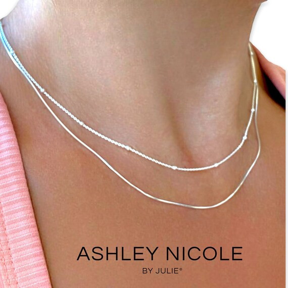 Sterling Silver Bead Ball Satellite Necklace Snake Chain - Etsy | Etsy (US)