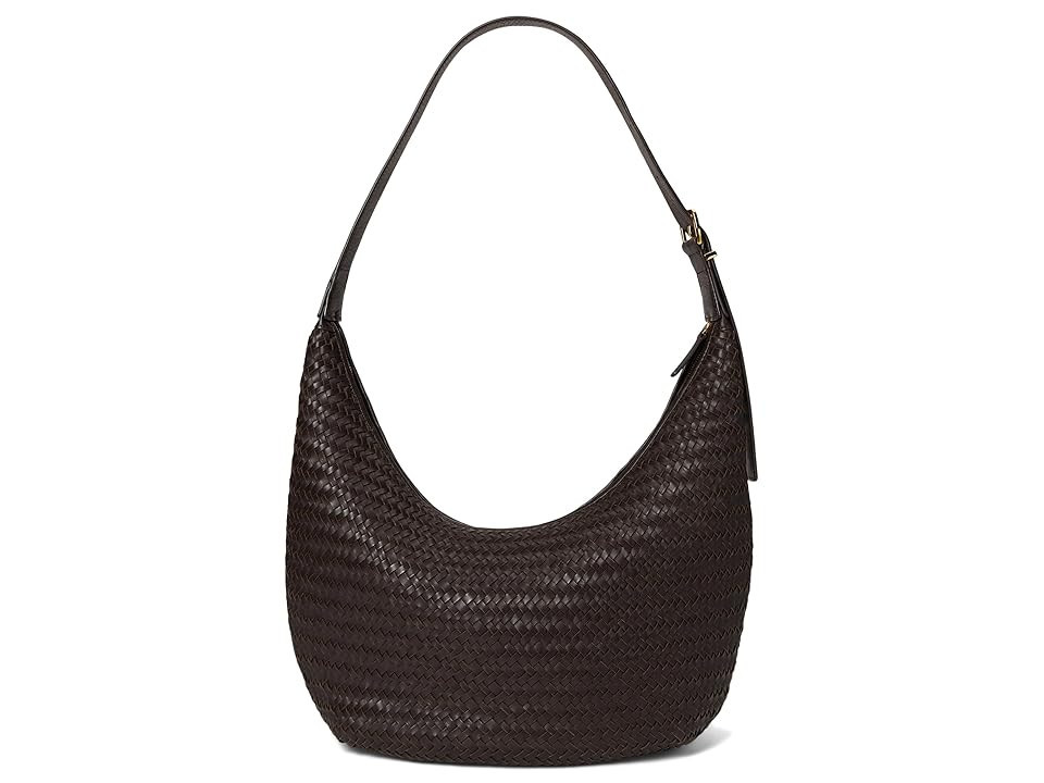Madewell The Essential Curve Shoulder Bag in Handwoven Leather Women's Handbags Coffee Bean | Zappos