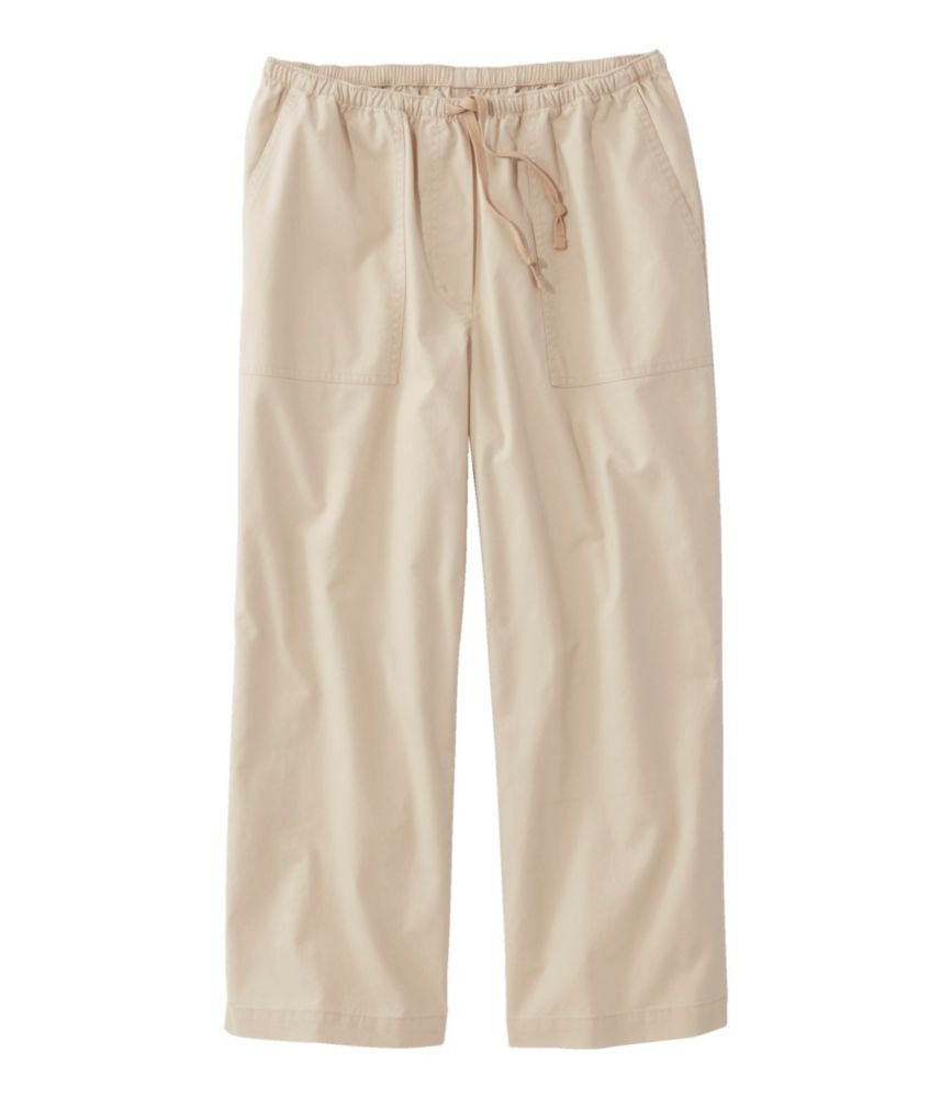 Women's Sunwashed Canvas Pants, Straight-Leg Crop Coastal Tan Small, Cotton L.L.Bean | L.L. Bean