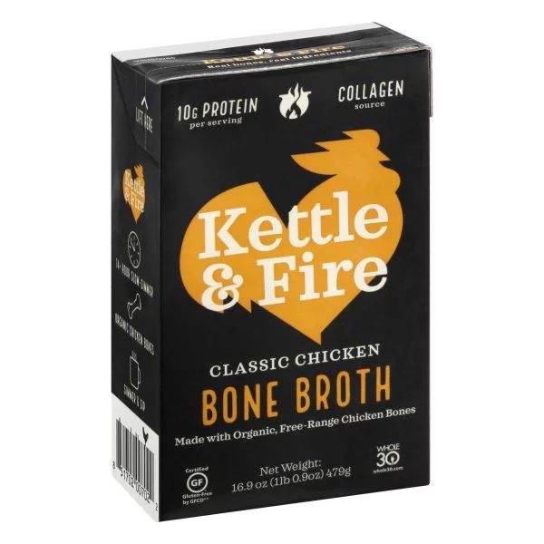 Kettle & Fire Chicken Bone Broth, Classic Chicken, 16.9 oz - Walmart.com | Walmart (US)