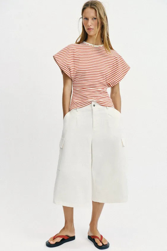 SLIM FIT STRIPED T-SHIRT | Zara Canada