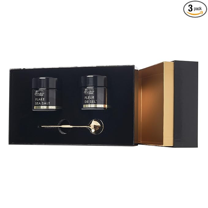 Luxury Flake Sea Salt and Fleur De Sel Gift Set, Gourmet Food Gift Box, Corporate Gifts, Christma... | Amazon (US)