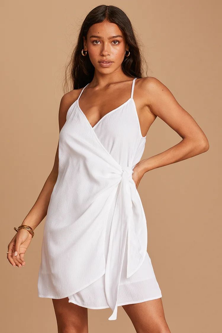 Marlo White Wrap Dress | Lulus (US)
