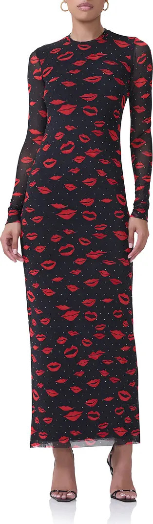 Didi Long Sleeve Mesh Maxi Dress | Nordstrom