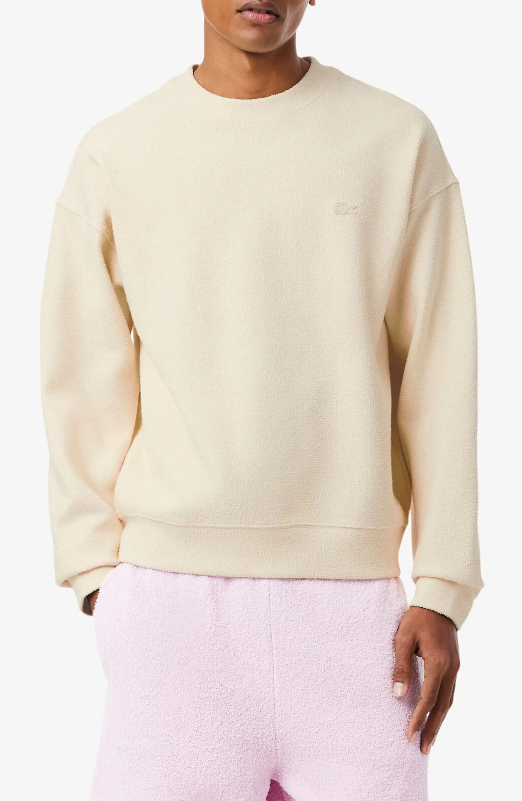 Lacoste Relaxed Fit Cotton Blend Piqu\u00e9 Sweatshirt | Nordstrom | Nordstrom