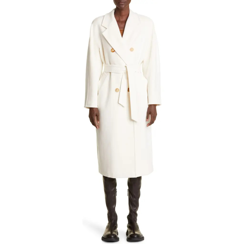 Max Mara Madame Wool & Cashmere Coat in Optical White at Nordstrom, Size 10 | Nordstrom