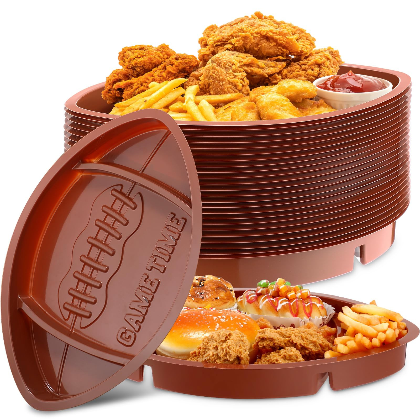 24 Pcs Football Serving Trays, Large 13.4 x 8.5 Inch Plastic Football Snack Thick Trays, Game Day... | Amazon (US)