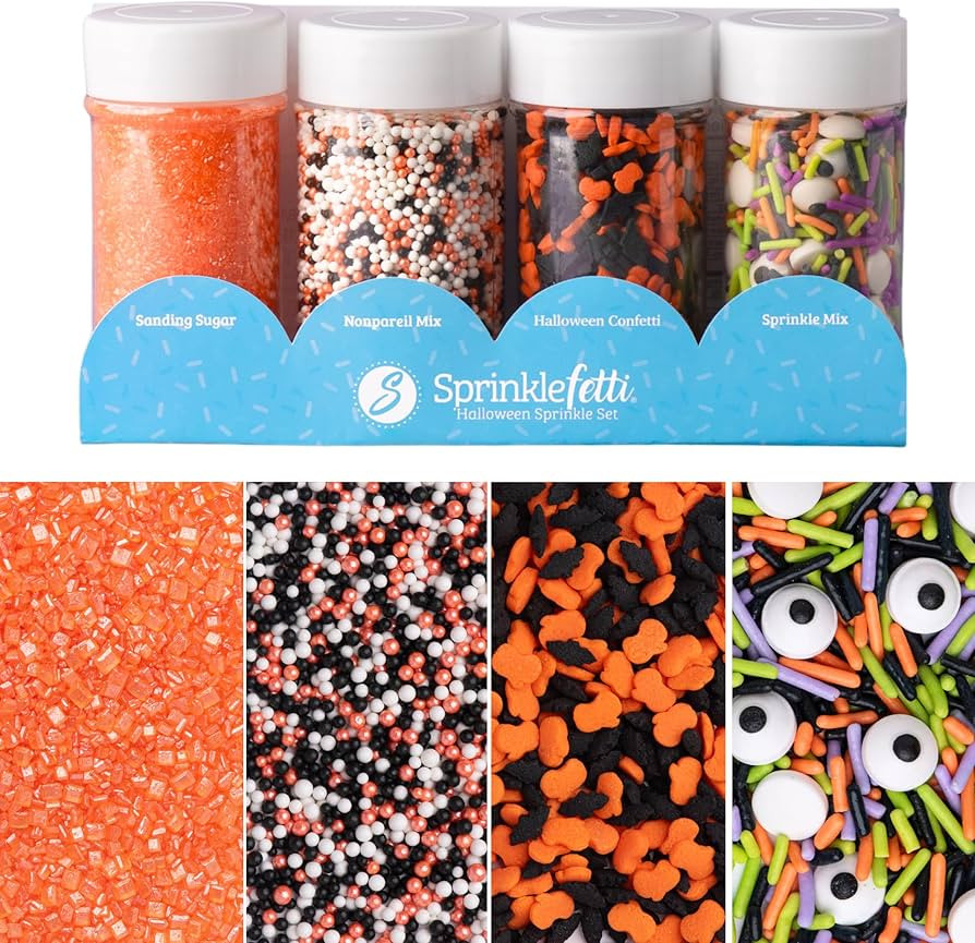 Sweets Indeed Sprinkles, Halloween Sprinkles, Candy Eyeballs, 4 Pack, 10.90 ounces, Edible Sprink... | Amazon (US)