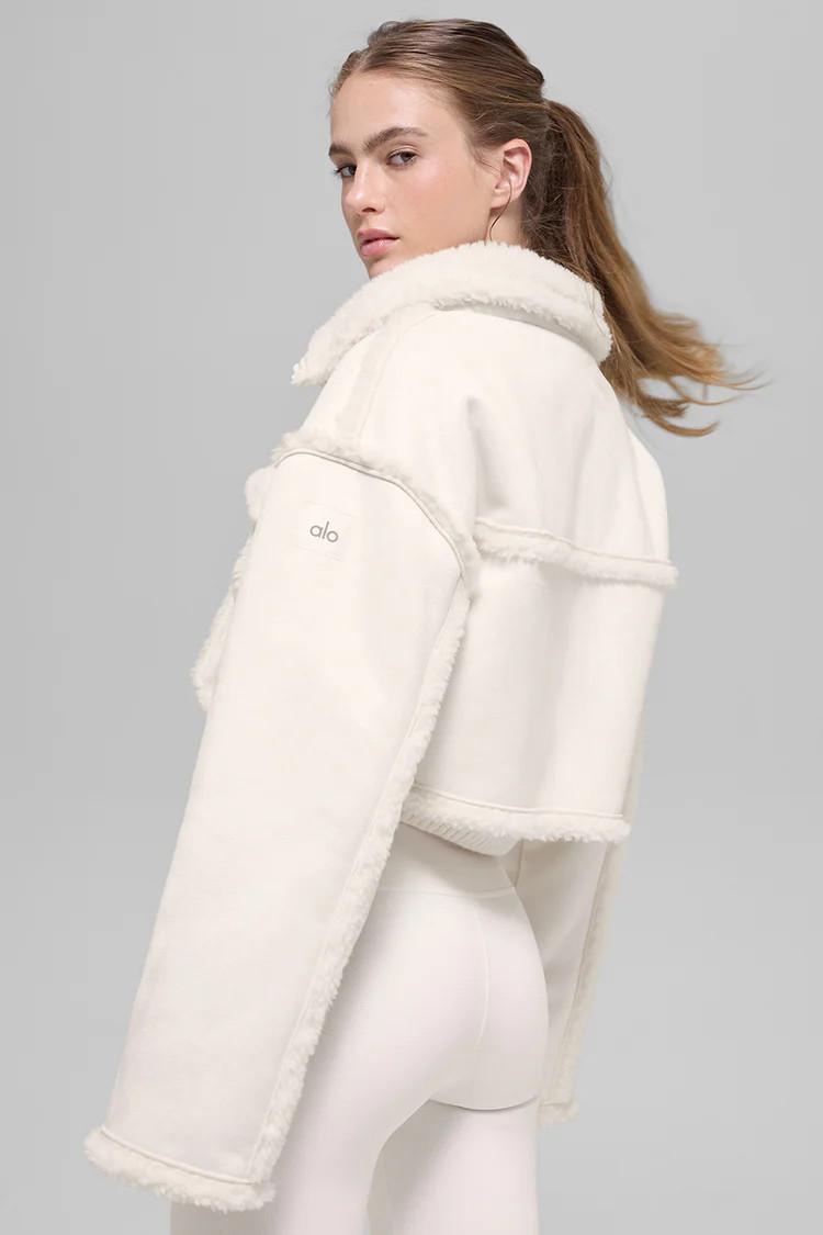Faux Shearling Snowfall Cropped Jacket | Alo Yoga (US)