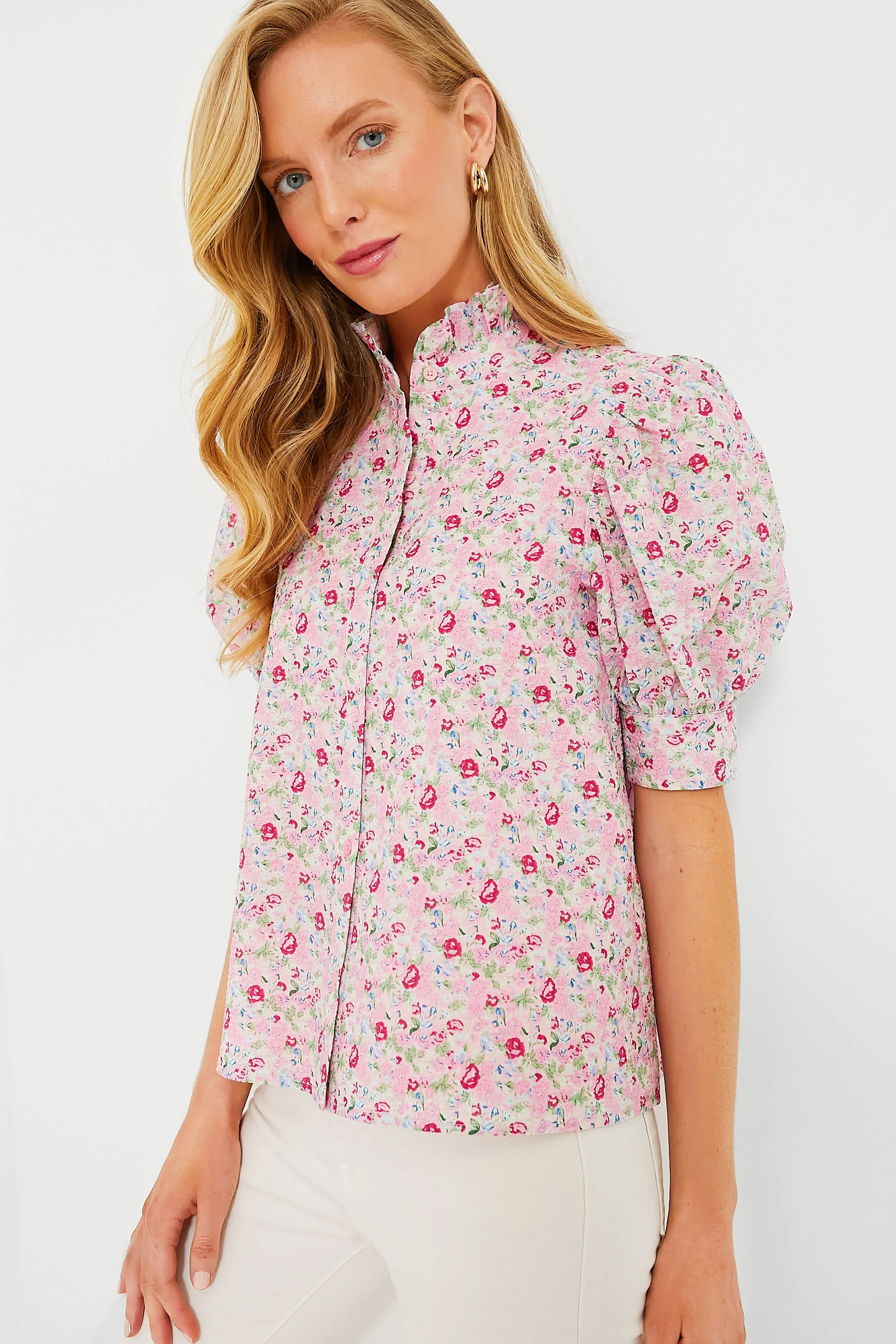 Pink Multi Floral Louisa Blouse | Tuckernuck (US)