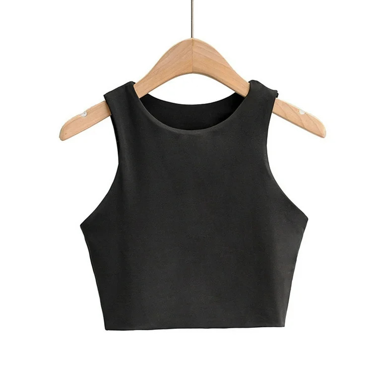 Toddler Underwear Girls' Sleeveless Crop Tops Double Layer Scoop Neck Cropped Tank Top Girls Unde... | Walmart (US)