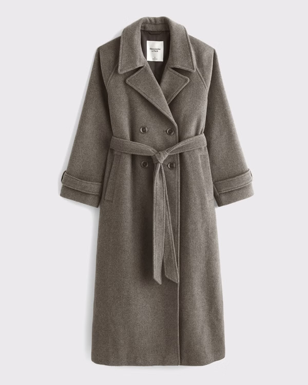Women's Wool-Blend Trench Coat | Women's Coats & Jackets | Abercrombie.com | Abercrombie & Fitch (US)