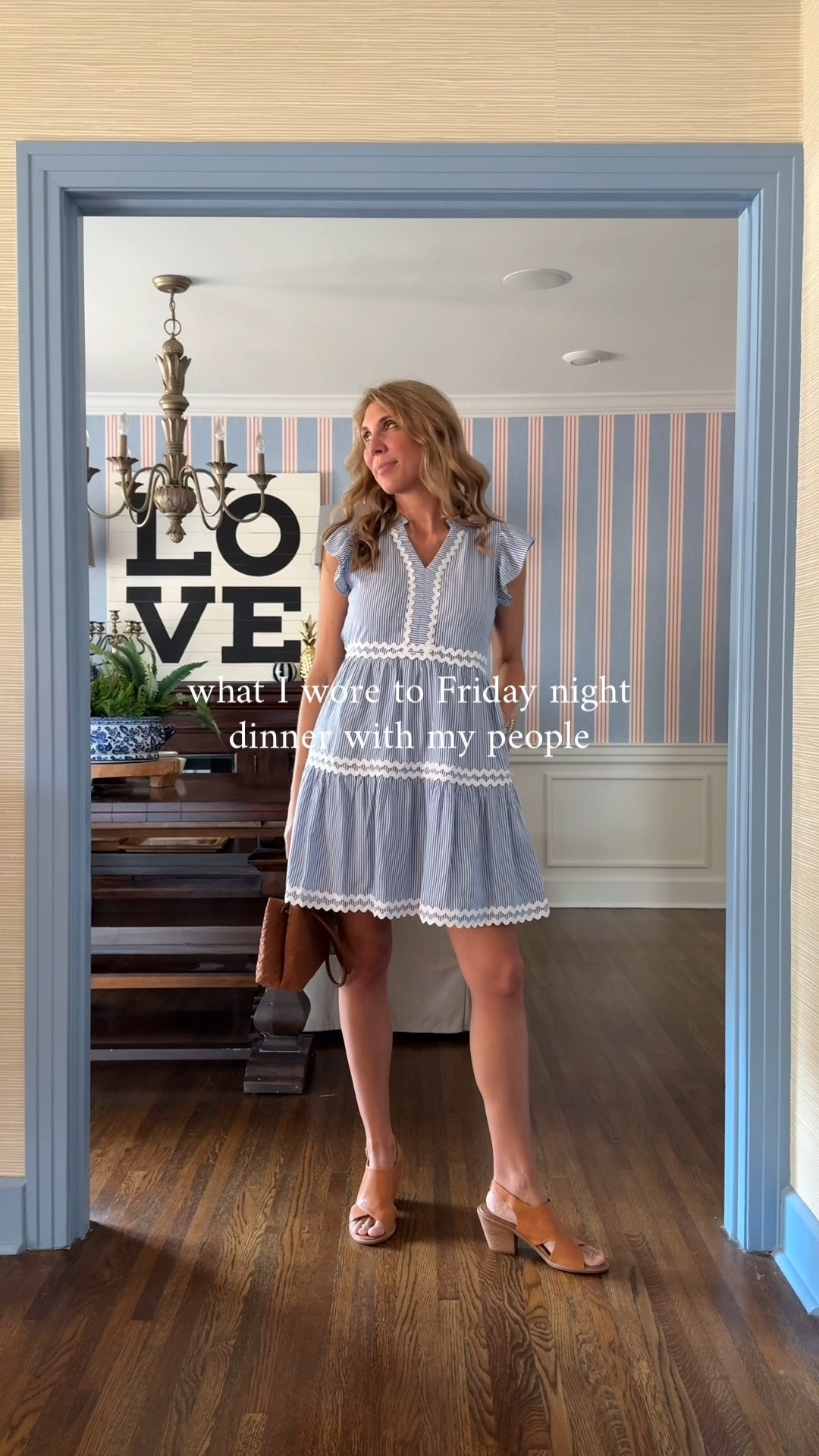 Friday night dinner with the family - kept it simple with one of my favorite Amazon summer dresses and bag. 

I’m wearing a small in the dress.

#LTKOver40