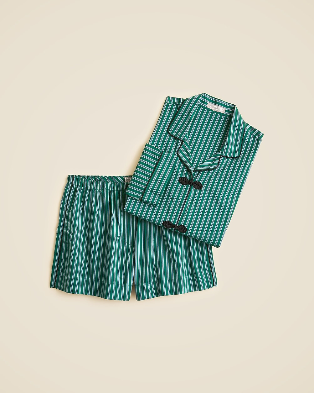 Cotton poplin pajama short set in stripe | J. Crew US