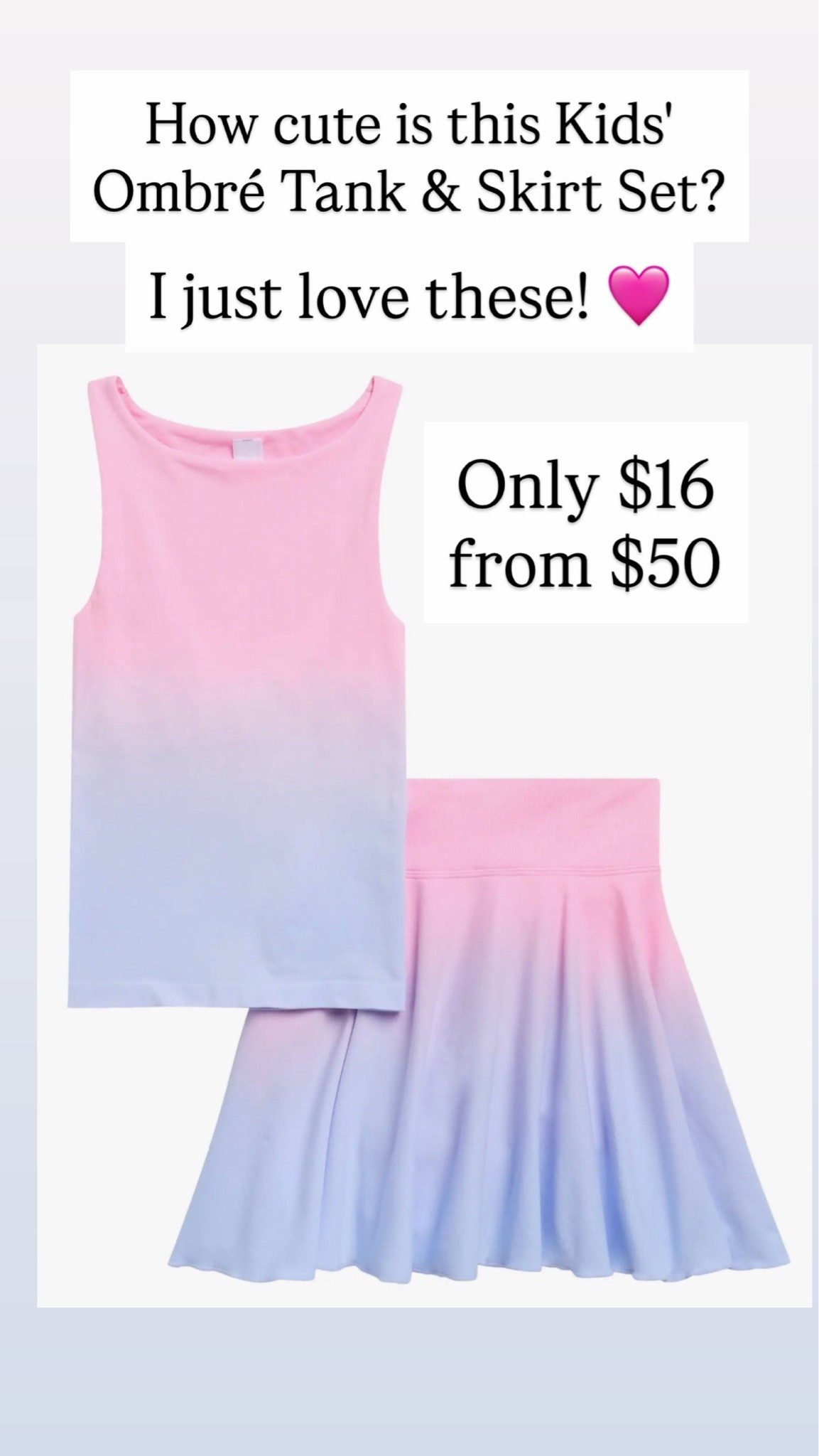 Kids' Ombré Tank & Skirt Set

#LTKKids #LTKSaleAlert